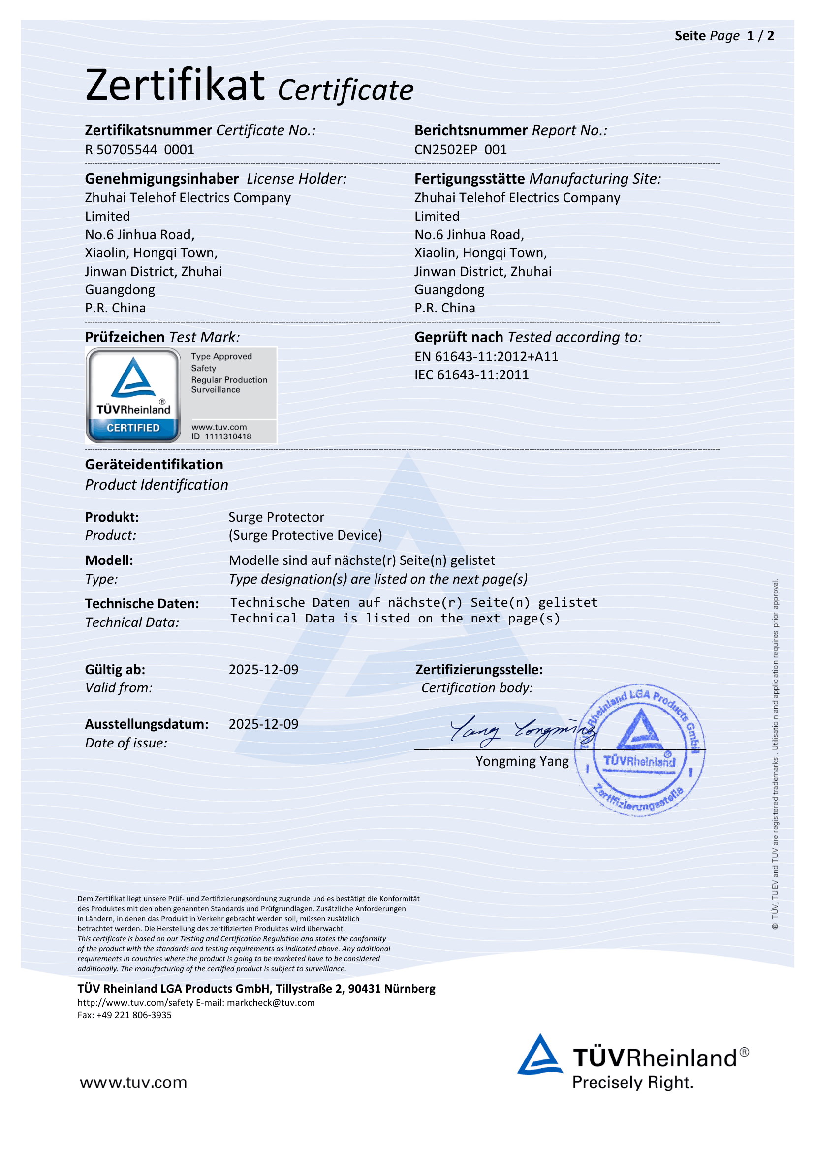TAKO MS IEC 62305 compliant lightning protection installer certification Malaysia